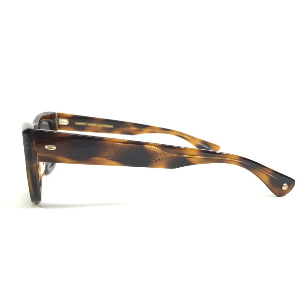 Garrett Leight Sunglasses WOZ SPBRNSH Shiny Tortoise Frames with Gray Lenses